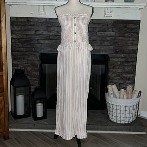 LOFT Beach Strapless Smocked  Jumpsuit